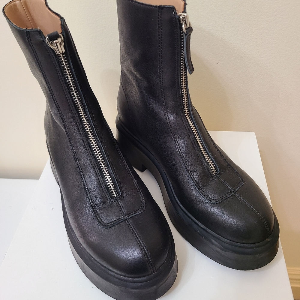 Black Zippered Ankle Boots